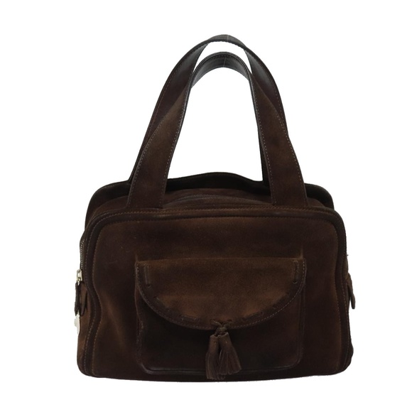 CELINE Hand Bag Suede Brown Auth 80059 - Picture 2 of 16